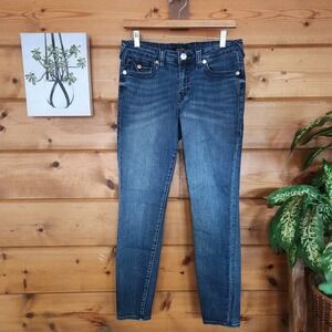 True Religion Jennie Curvy Mid Rise Super Skinny Stretch Jean Huld Wash Sz 29